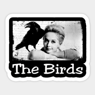 Flock of Fear Hitchcocks Birds Vintage Movie Shirt Sticker